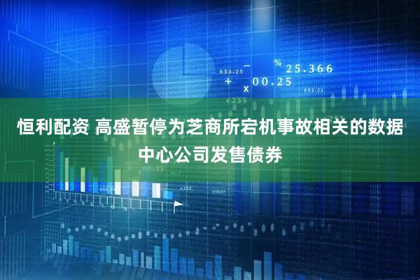 恒利配资 高盛暂停为芝商所宕机事故相关的数据中心公司发售债券